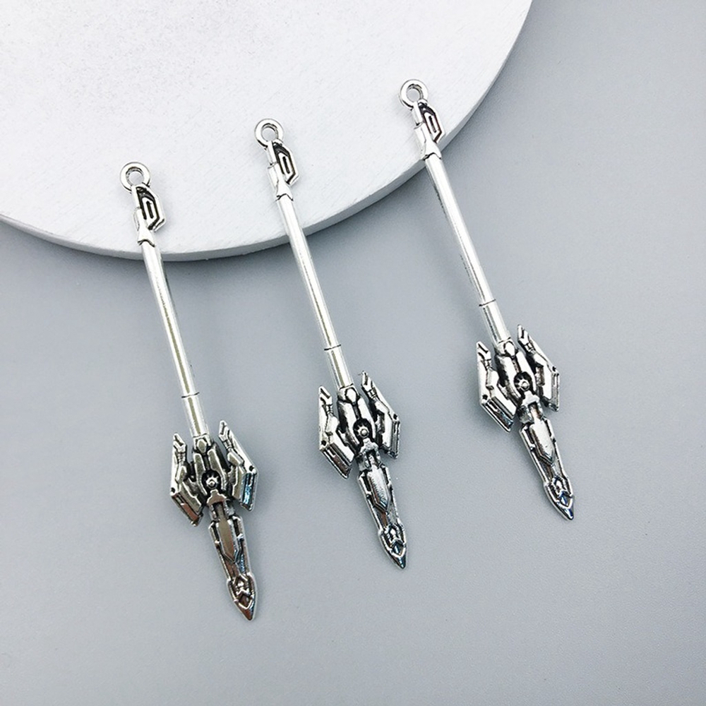 Dark Paladin Lance Alloy Pendant Charm for Fantasy Jewelry, Crafts & Cosplay NWT